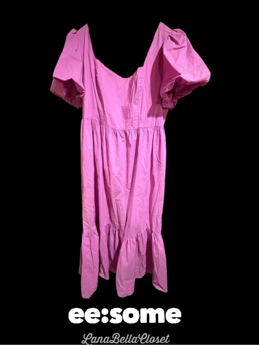 ☀️ ee:some Bright Pink Cotton Dress